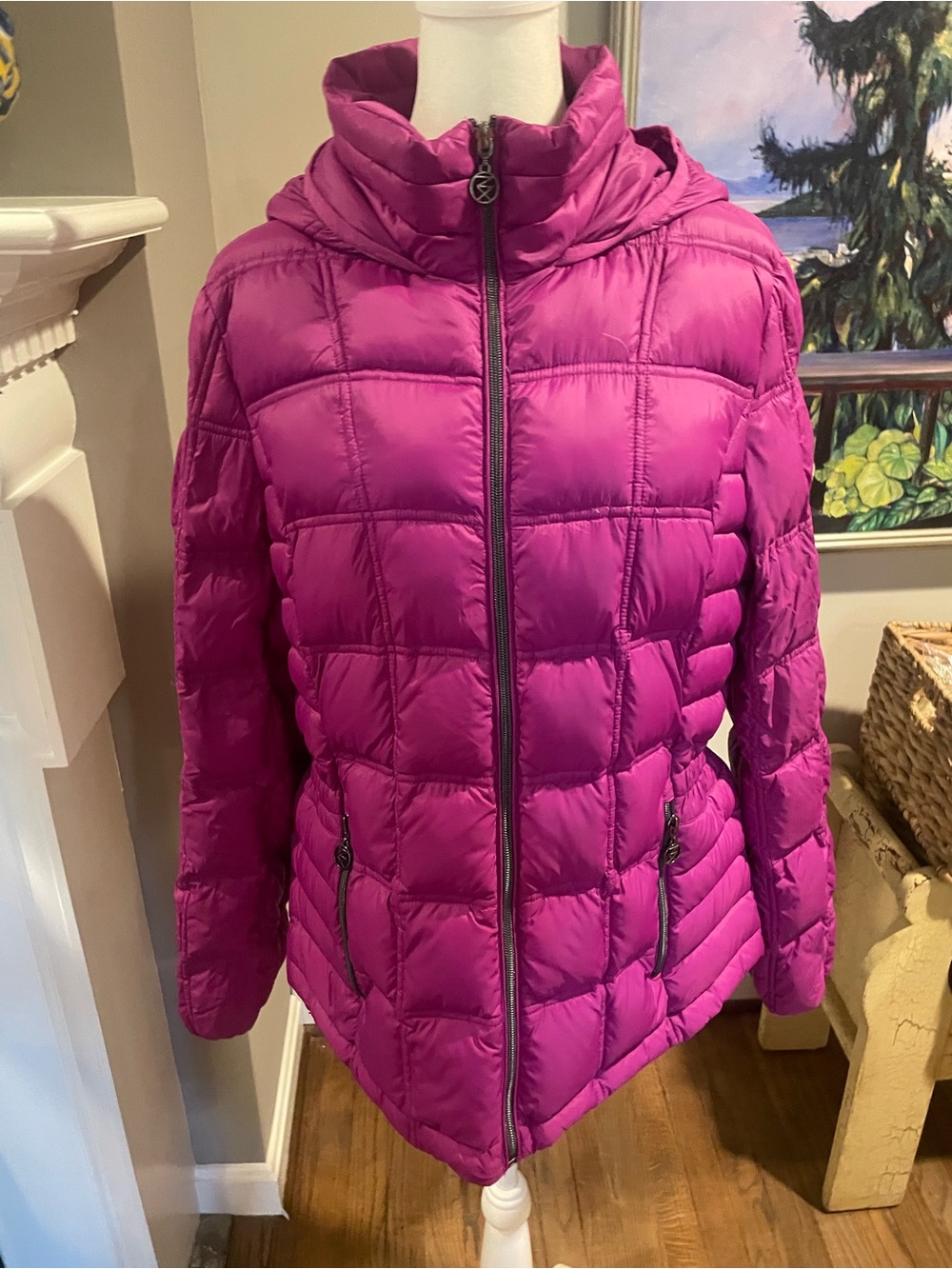 ZeroXposur Women's Hooded Quilted Puffer Jacket - Fuchsia Lightweight. Pockets.